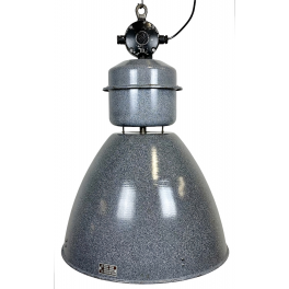 Industriální smaltovaná lampa šedá