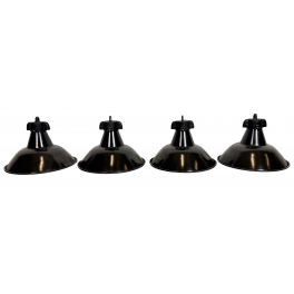 Set 4 Industriálních smaltovaných lamp